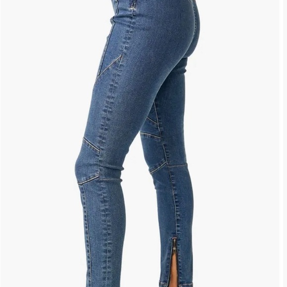 Free People NWT Bella Moto Mid Rise Skinny Jeans Zipper ankles blue Sz 26 $128 - Picture 2 of 13